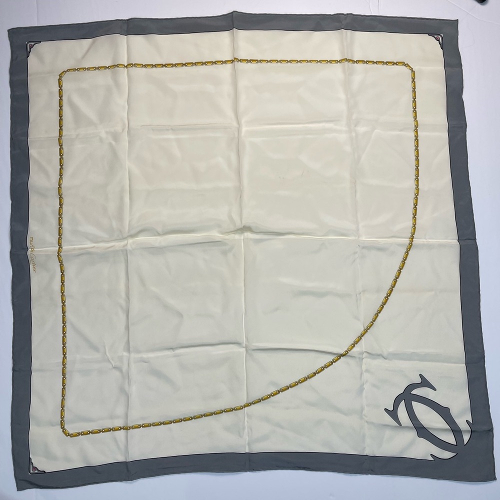 Must De Cartier Vintage Silk Scarf Size 34”x34”